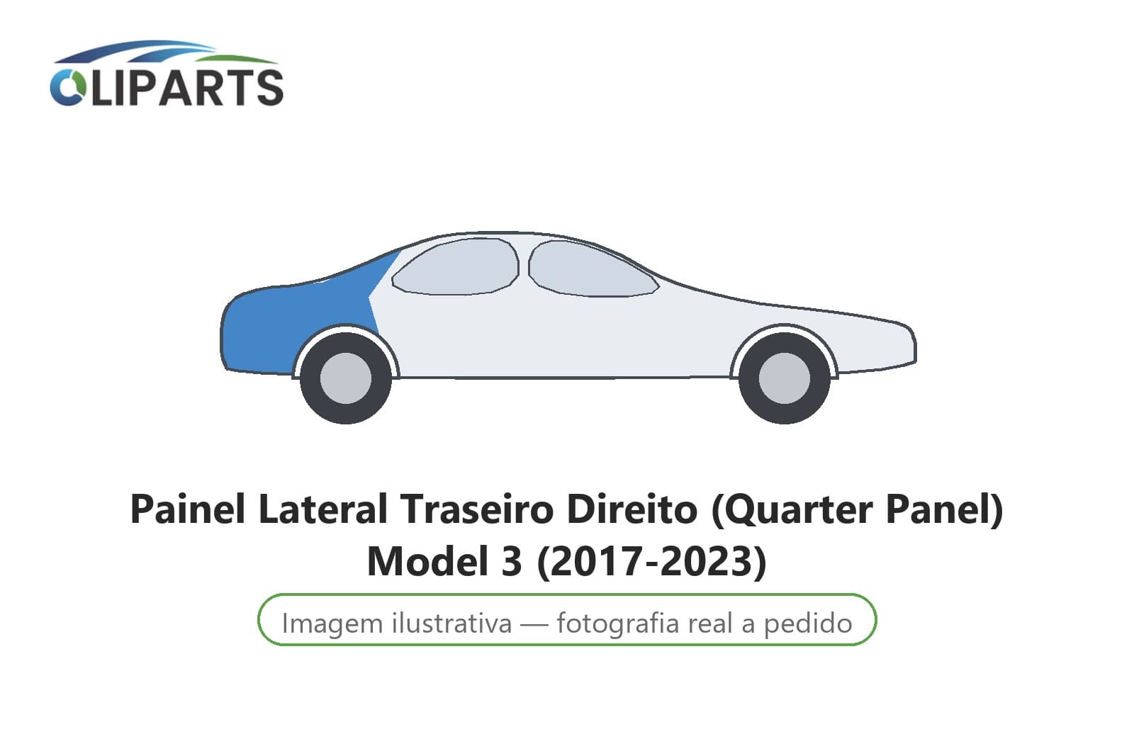 Painel Lateral Traseiro Direito (Quarter Panel) Model 3 (2017-2023)