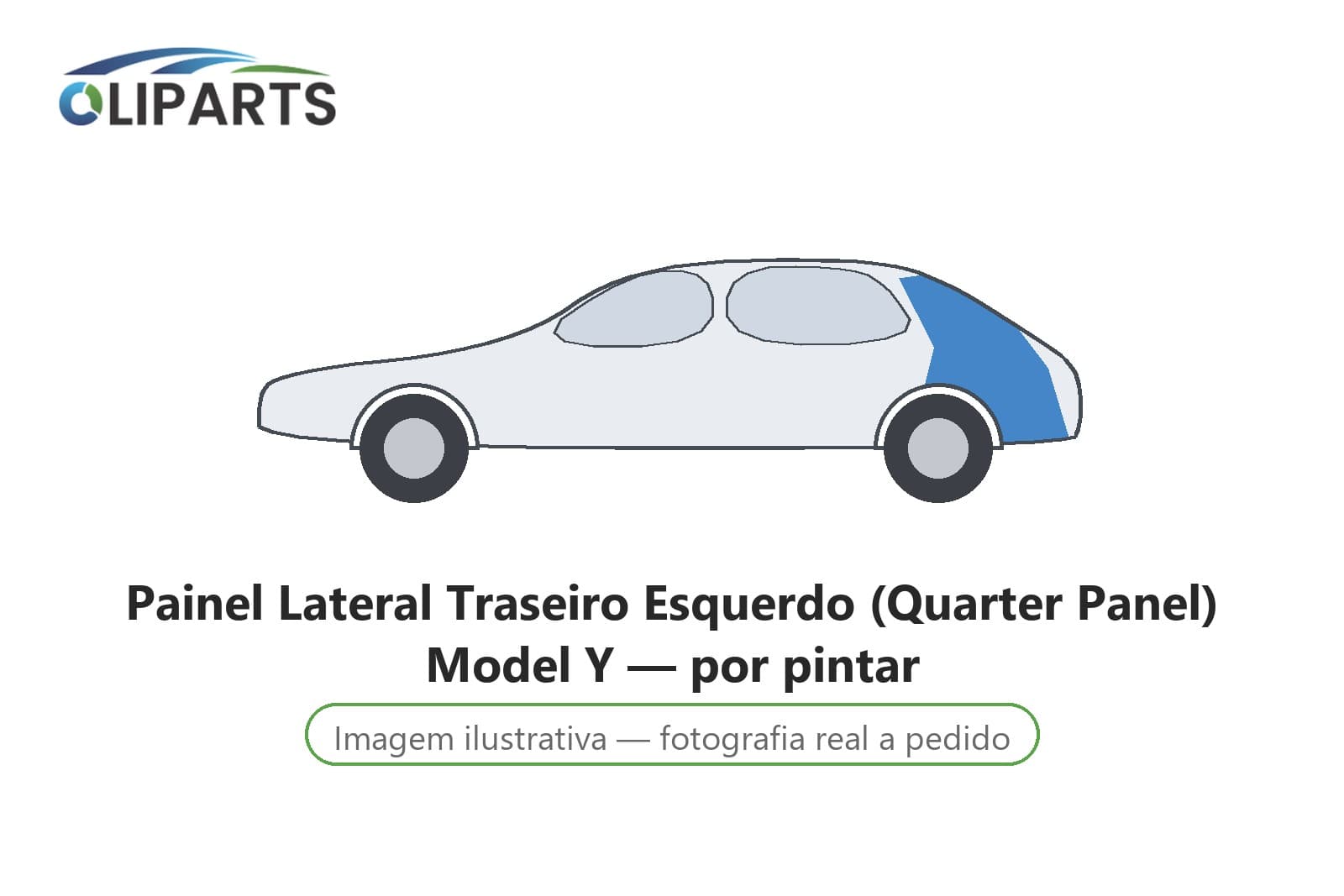 Painel Lateral Traseiro Esquerdo (Quarter Panel) Model Y — por pintar