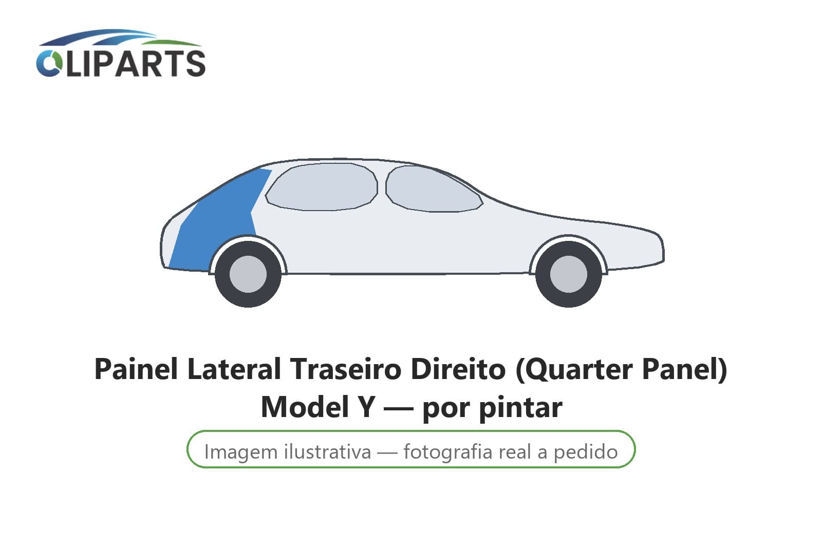 Painel Lateral Traseiro Direito (Quarter Panel) Model Y — por pintar