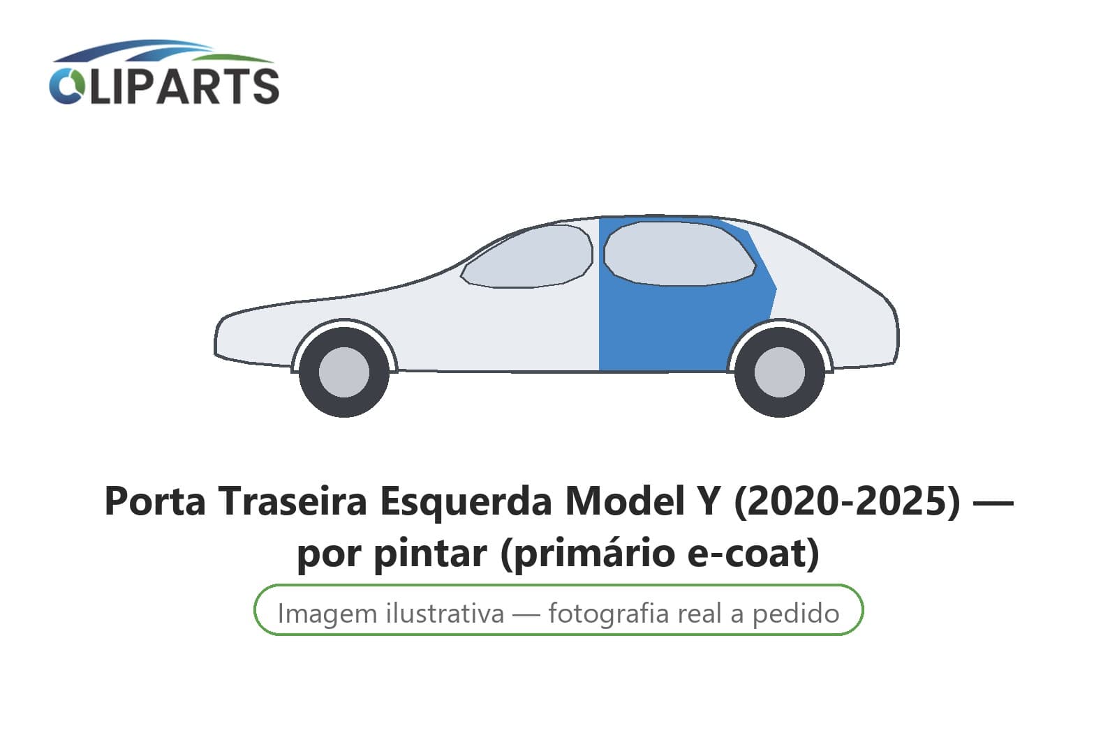 Porta Traseira Esquerda Model Y (2020-2025) — por pintar (primário e-coat)
